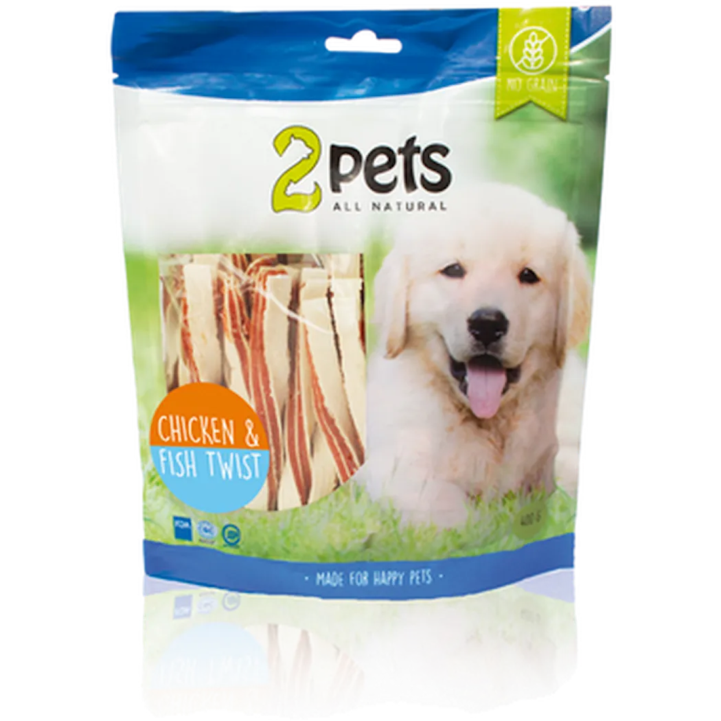 2pets Dogsnack Chicken & Fish Twist - Dog Treat