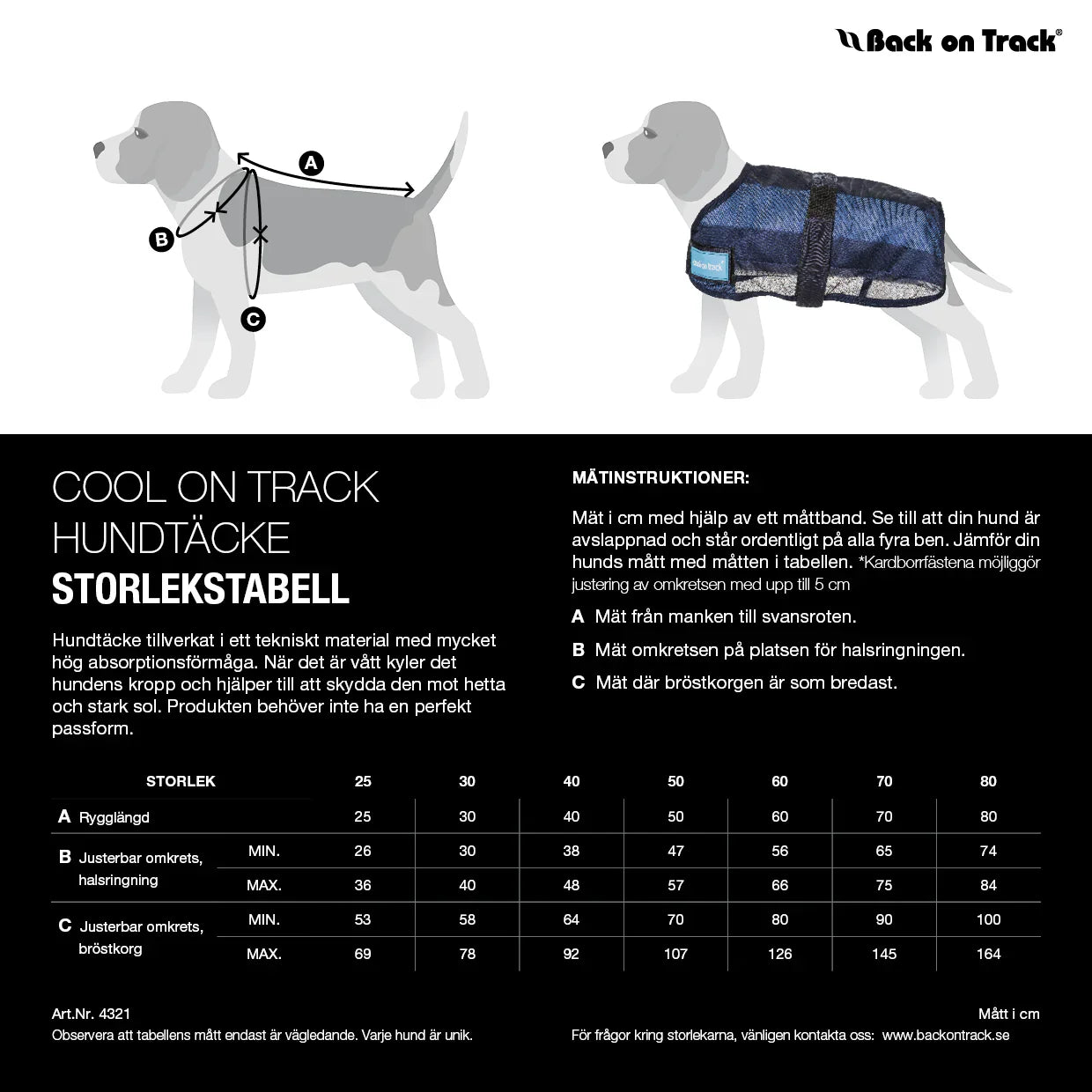 Back on track Cool on Track Kyltäcke Hund