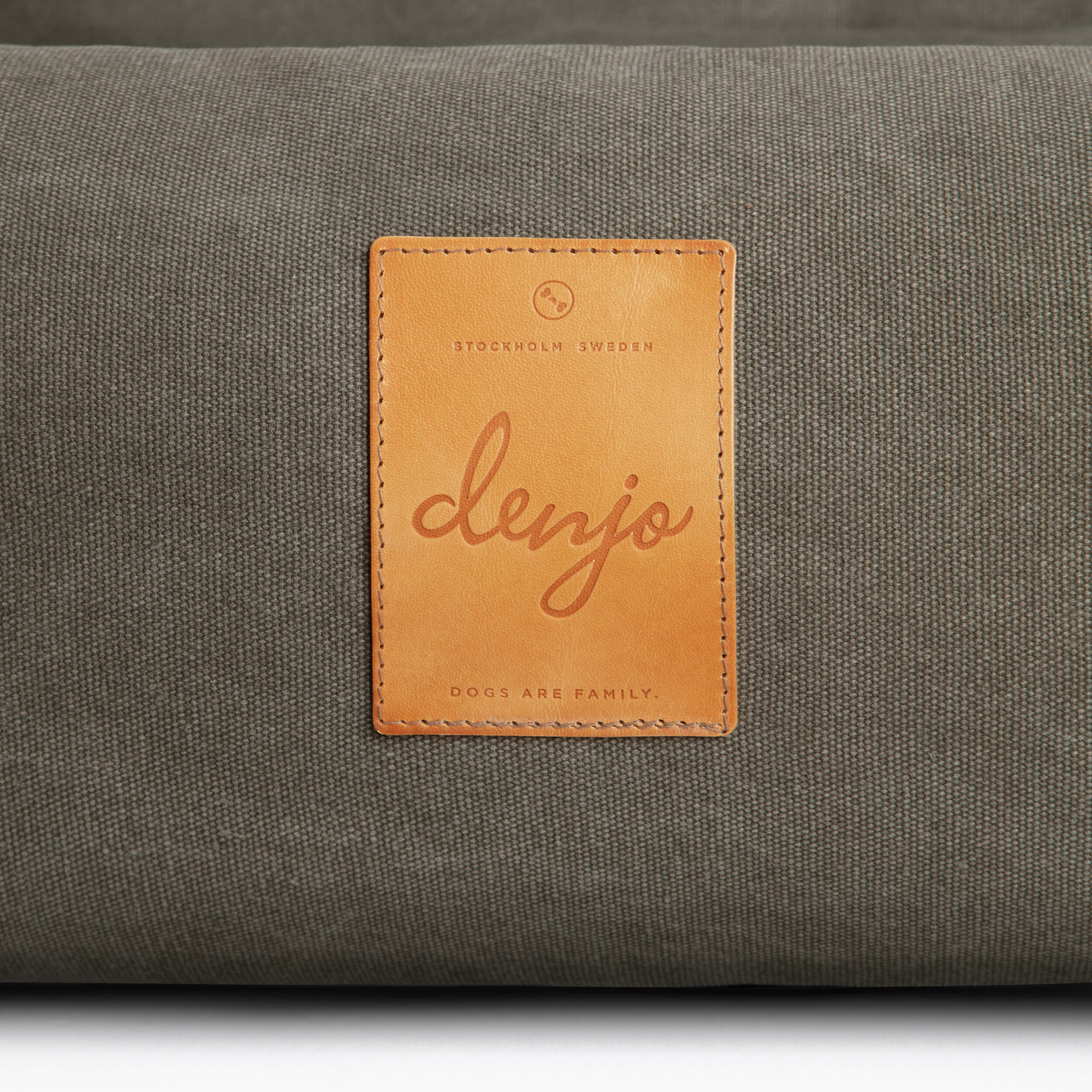 Denjo Dogs Hundbädd Classic Nest med Läderdetaljer Dessert Green